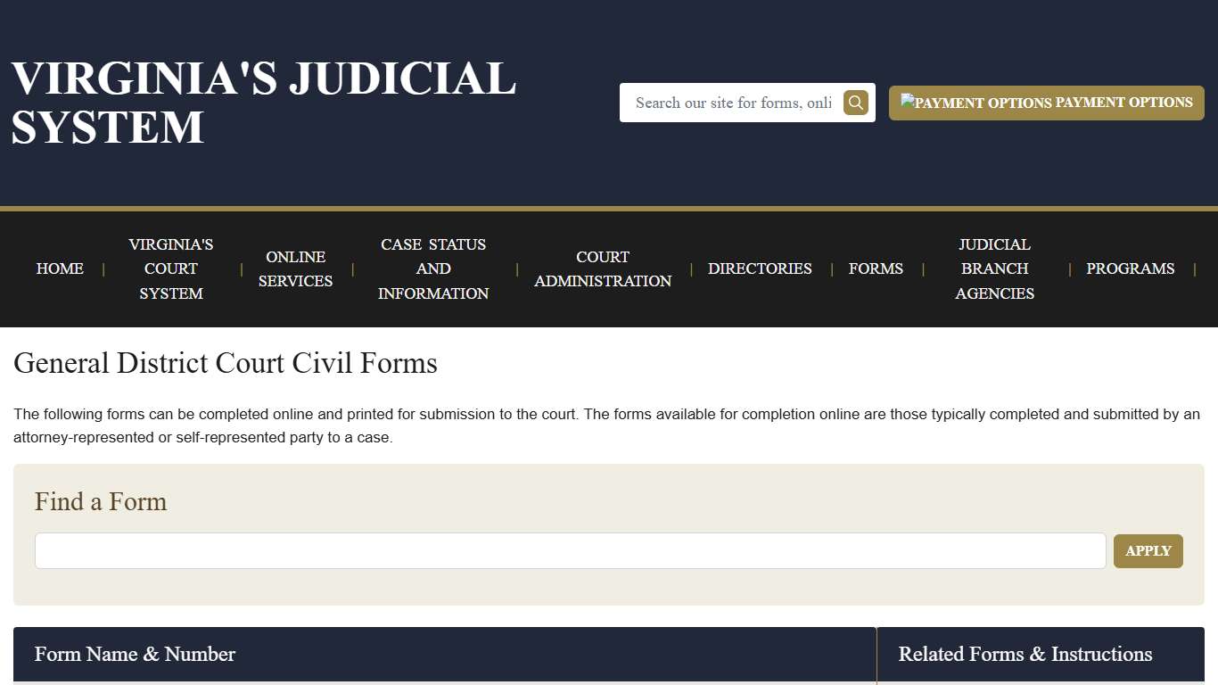 General District Court Civil Forms Virginia Court System