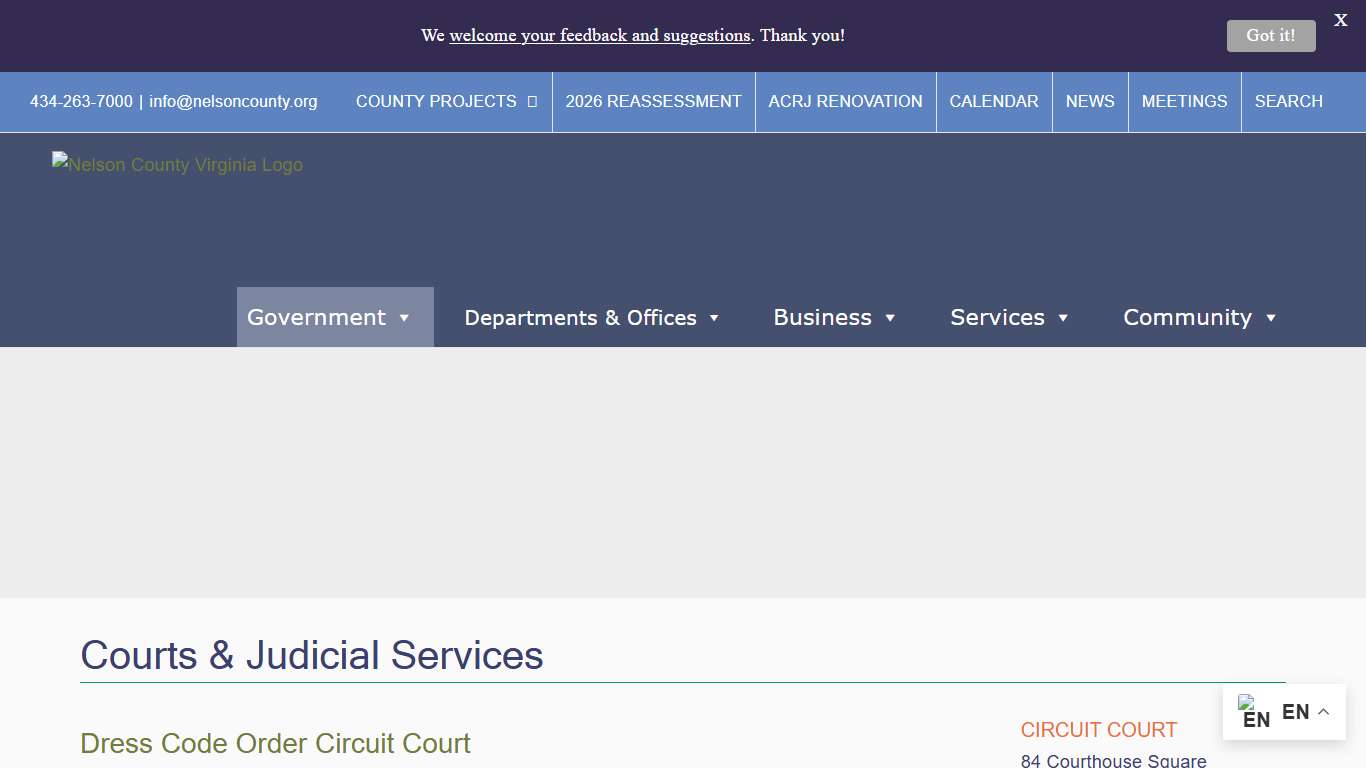 Courts & Judicial Services – Nelson County Virginia